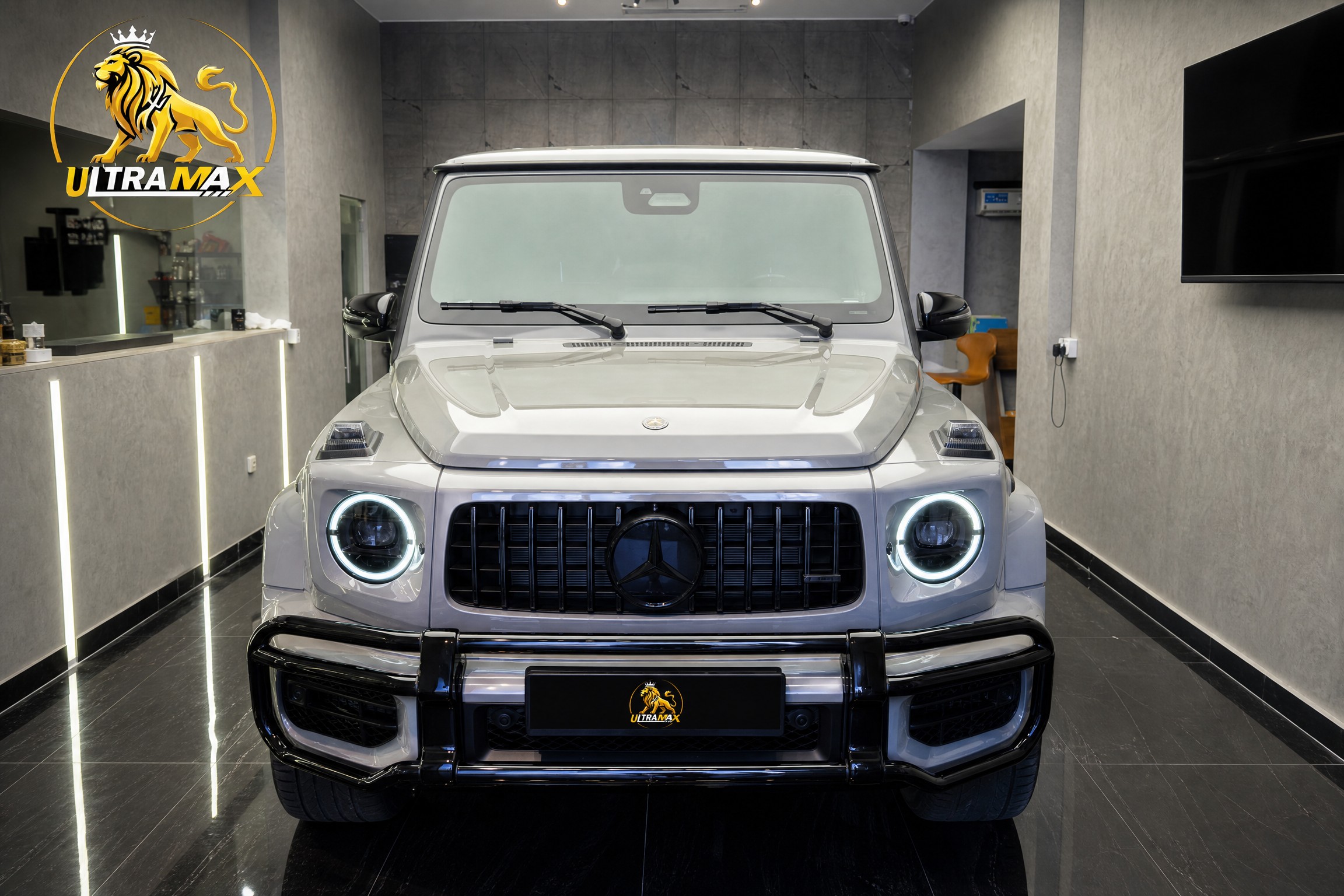 مرسيدس G-Class فضية بعد حماية الطلاء من ألترا ماكس